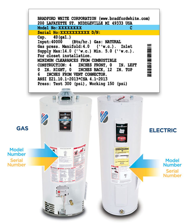 Electric water heater repair - water heater warranty label