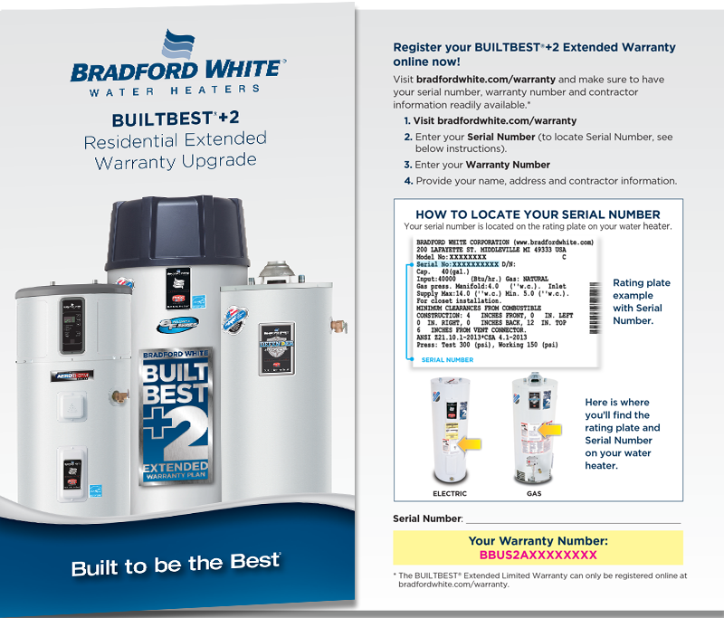 United States Residential Gas Water Heaters Bradford White